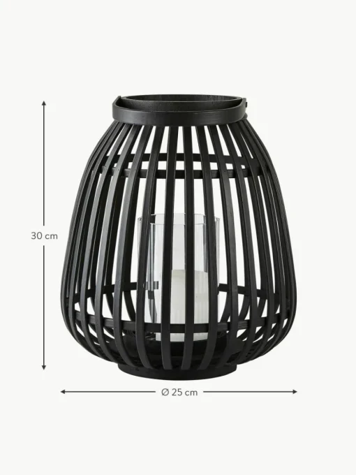 Windlicht Teresa aus Bambus, H 30 cm