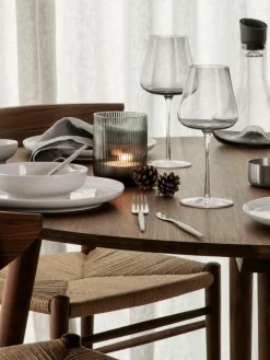 Windlicht Ven mit Rillenrelief aus Glas, H 16 cm
