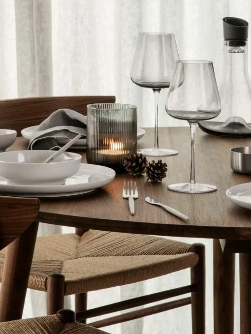 Windlicht Ven mit Rillenrelief aus Glas, H 16 cm