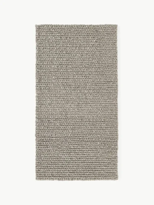 Wollteppich Bruna mit geflochtener Struktur