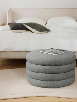 XL Bouclé-Hocker Alto mit Stauraum