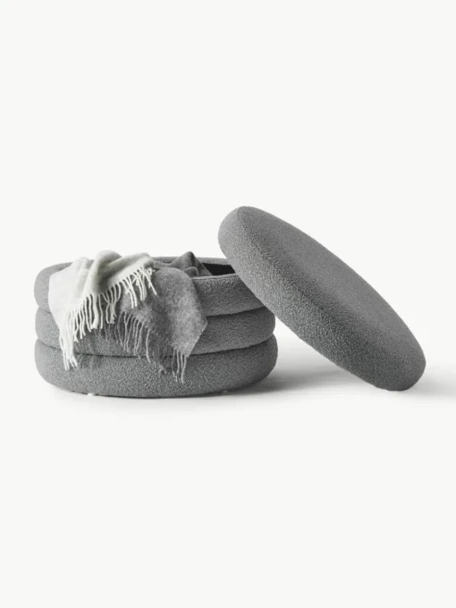 XL Bouclé-Hocker Alto mit Stauraum
