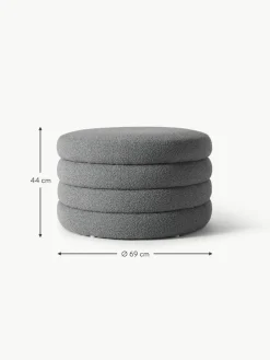 XL Bouclé-Hocker Alto mit Stauraum