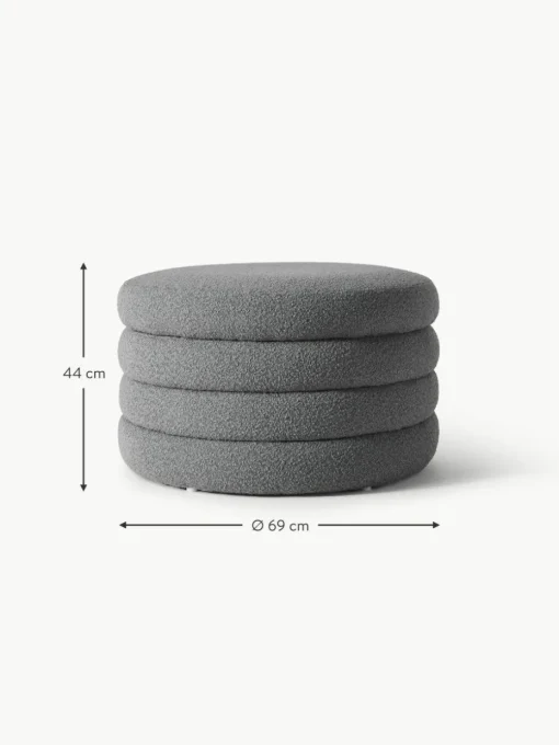 XL Bouclé-Hocker Alto mit Stauraum