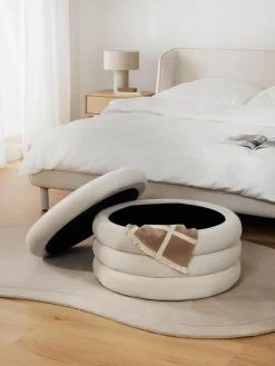XL Samt-Hocker Alto mit Stauraum