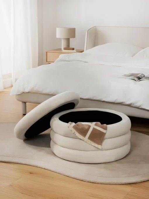 XL Samt-Hocker Alto mit Stauraum