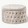 XL Samt-Hocker Chiara mit Stauraum