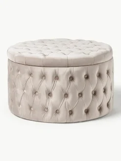 XL Samt-Hocker Chiara mit Stauraum