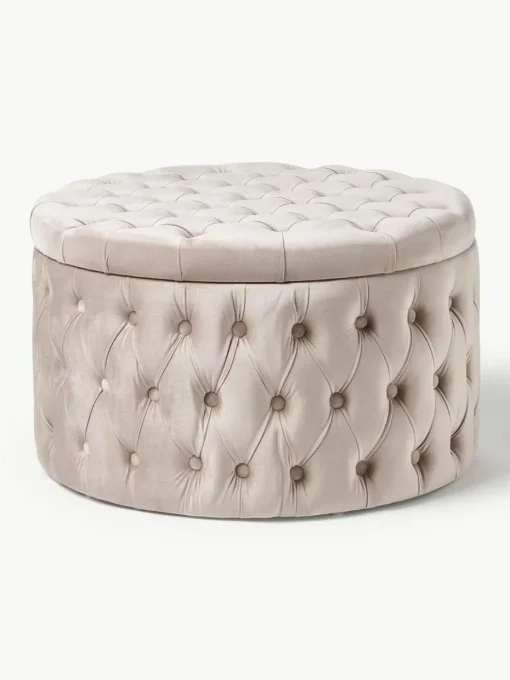 XL Samt-Hocker Chiara mit Stauraum