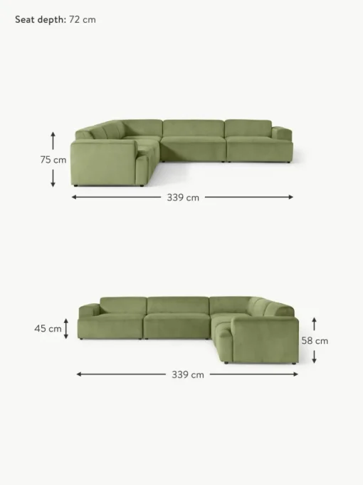 XL-Ecksofa Melva aus Cord