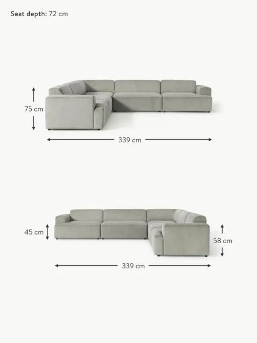 XL-Ecksofa Melva aus Cord