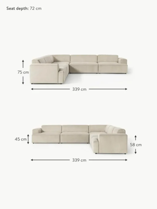 XL-Ecksofa Melva aus Cord