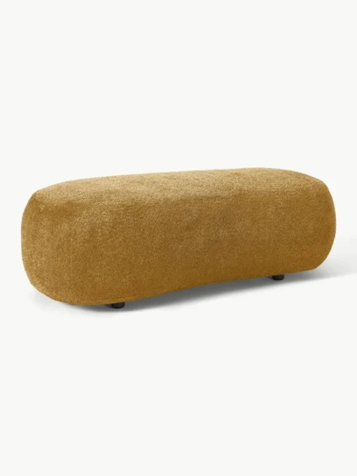 XL-Hocker Alba aus Teddy-Bouclé