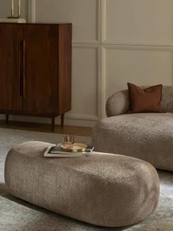 XL-Hocker Alba aus Teddy-Bouclé