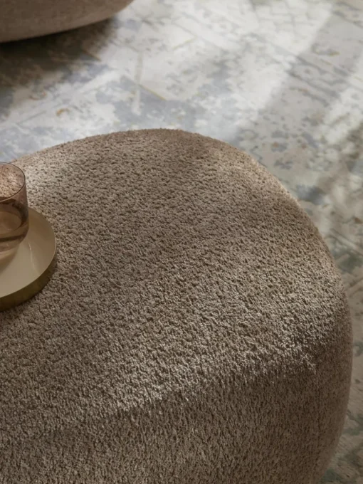 XL-Hocker Alba aus Teddy-Bouclé