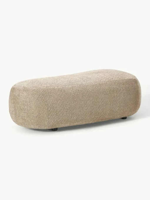 XL-Hocker Alba aus Teddy-Bouclé