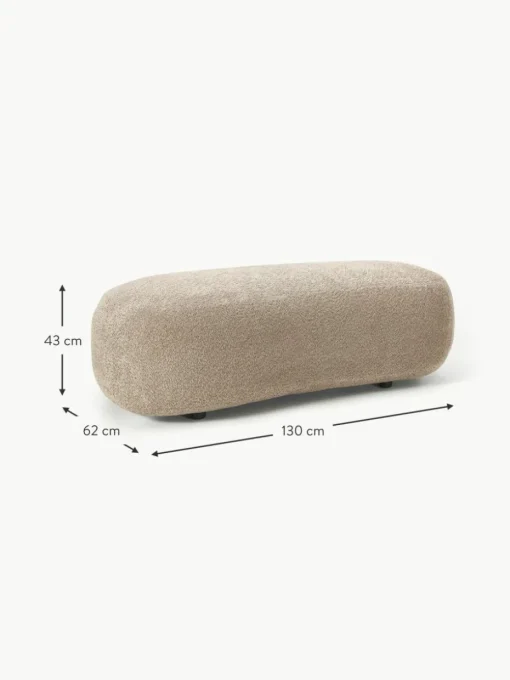 XL-Hocker Alba aus Teddy-Bouclé