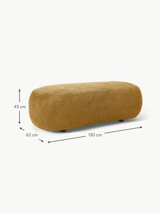 XL-Hocker Alba aus Teddy-Bouclé