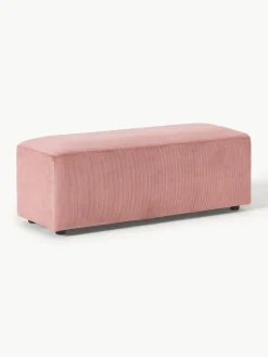 XL-Hocker Melva aus Cord, B 116 x T 42 cm