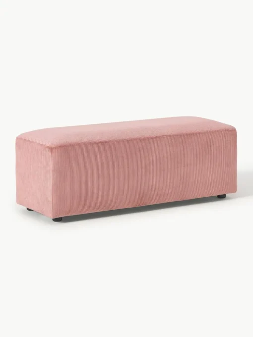XL-Hocker Melva aus Cord, B 116 x T 42 cm