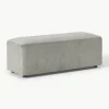 XL-Hocker Melva aus Cord, B 116 x T 42 cm