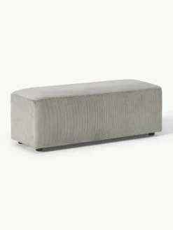 XL-Hocker Melva aus Cord, B 116 x T 42 cm