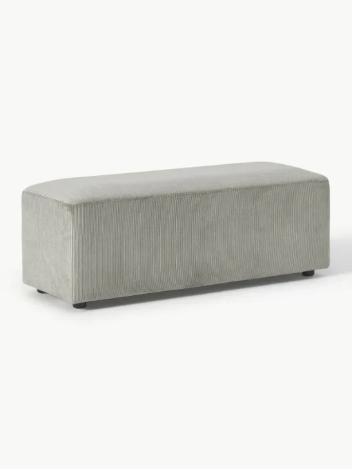 XL-Hocker Melva aus Cord, B 116 x T 42 cm