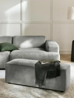 XL-Hocker Melva aus Cord, B 116 x T 42 cm