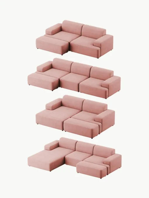 XL-Hocker Melva aus Cord, B 116 x T 42 cm