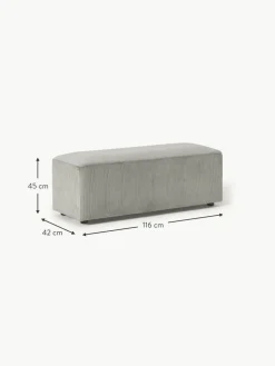 XL-Hocker Melva aus Cord, B 116 x T 42 cm