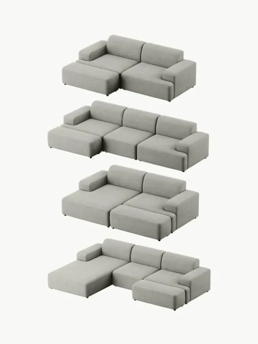 XL-Hocker Melva aus Cord, B 116 x T 42 cm