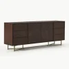 XL-Sideboard Luca aus Mangoholz mit Fischgrät-Muster