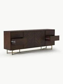 XL-Sideboard Luca aus Mangoholz mit Fischgrät-Muster