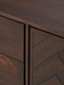 XL-Sideboard Luca aus Mangoholz mit Fischgrät-Muster