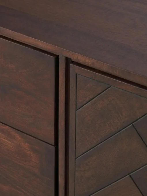XL-Sideboard Luca aus Mangoholz mit Fischgrät-Muster