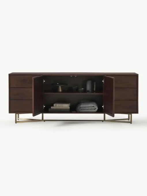 XL-Sideboard Luca aus Mangoholz mit Fischgrät-Muster
