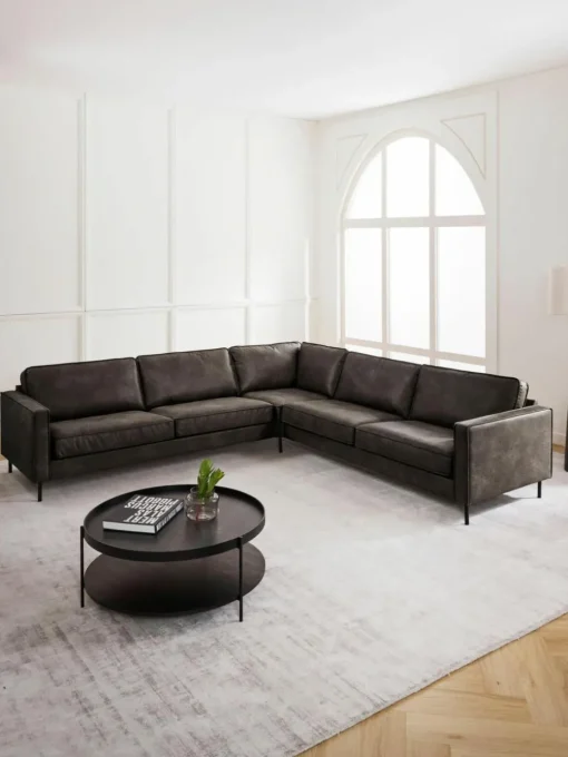 XL-Wohnlandschaft Hunter aus recyceltem Leder
