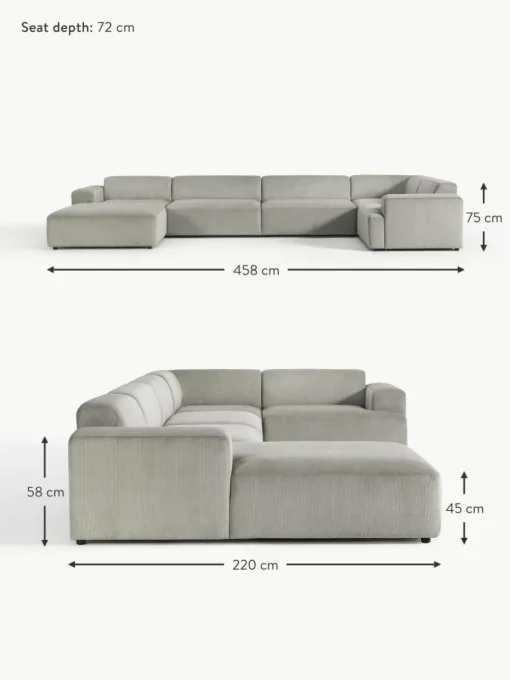 XL-Wohnlandschaft Melva aus Cord