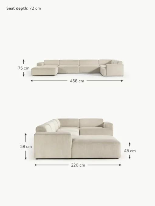 XL-Wohnlandschaft Melva aus Cord