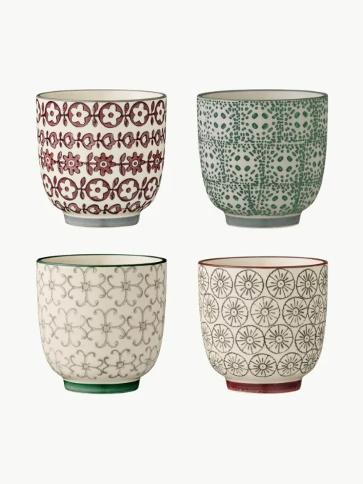XS Becher Karine mit kleinem Muster, 4er-Set